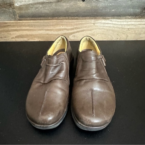 Clarks Unstructured Slip On Loafers Shoes Women’s 9M Brown Leather Casual Shoes - Picture 4 of 10